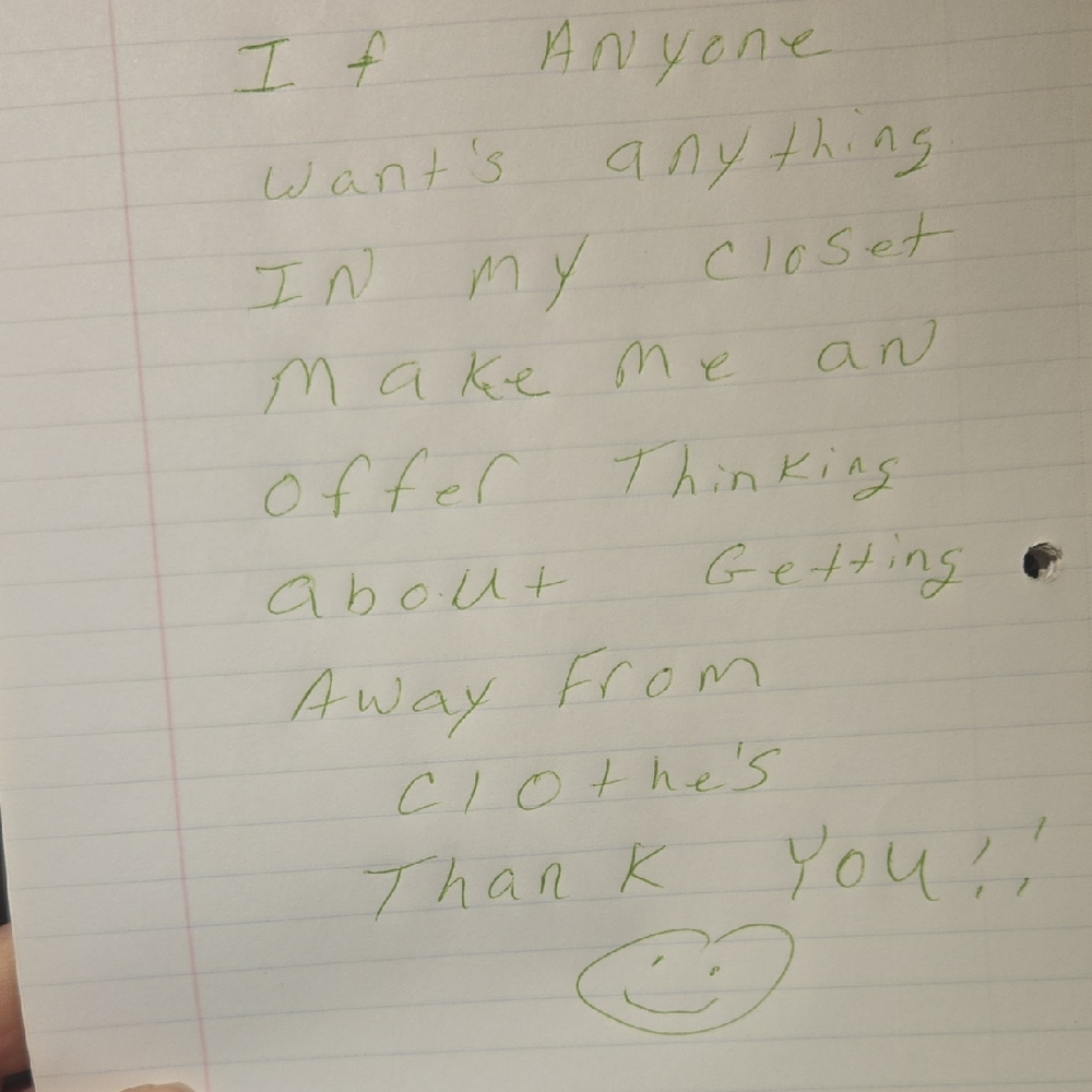 Handwritten Note Photo - Green Ink on Lined Paper